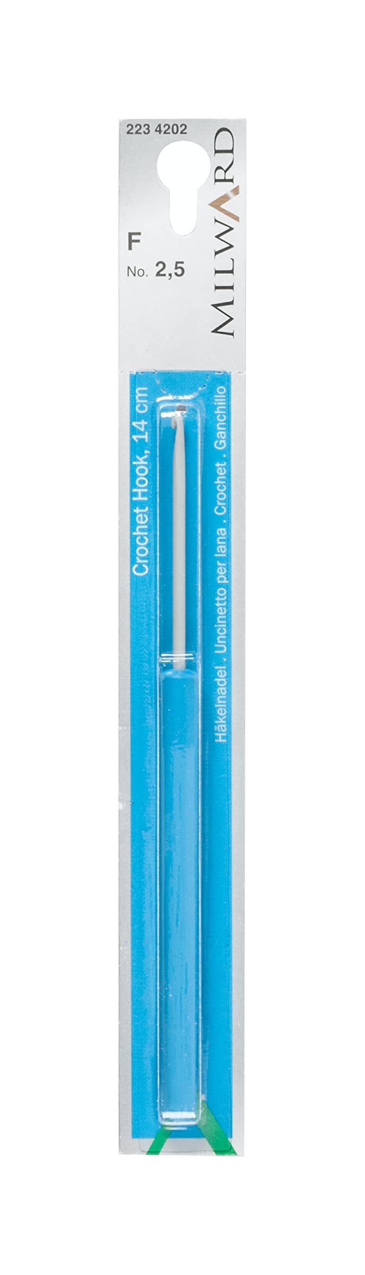 Crochet Hook for Wool with Plastic Handle, 14cm, 2.5mm