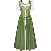 Scarlet Darkness Renaissance Costume Women Medieval Corset Dress Puff Sleeve Fairy Dress