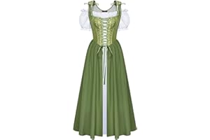 Scarlet Darkness Renaissance Costume Women Medieval Corset Dress Puff Sleeve Fairy Dress