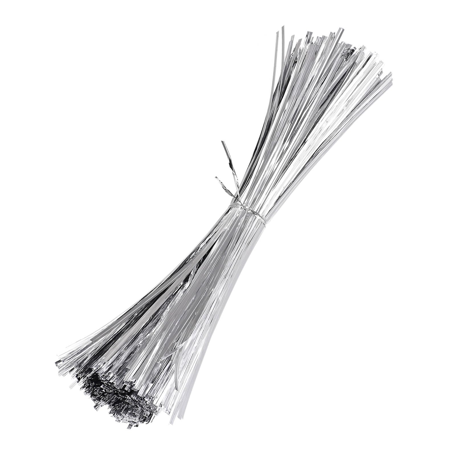 M METERXITY 750-Pack Metal Twist Ties, 30cm Metallic Twists Tie for Christmas/Party Decoration/Garden Plant/Gift Wrapping/Bread/Cake/Pops Candy Bags, Reusable Twisty-Ties [Silver Tone]