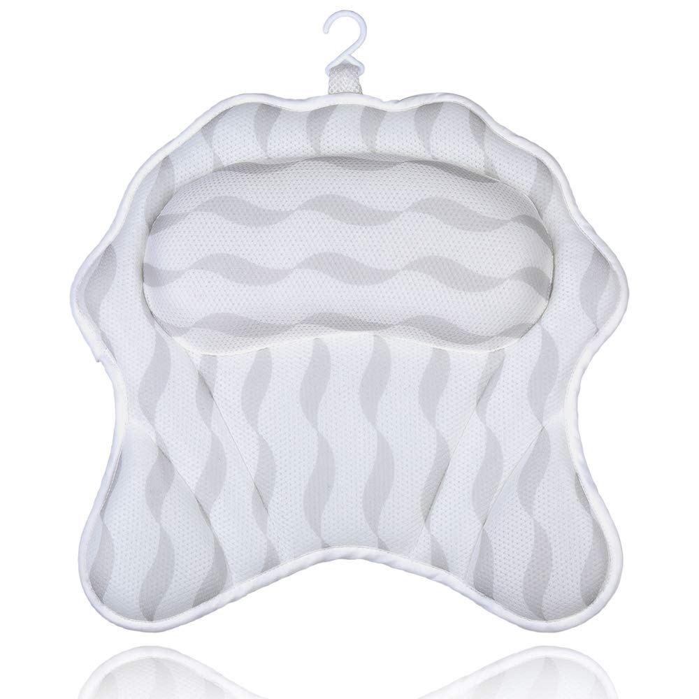 Bath Pillow, SurSoul Luxury Bathtub Pillow with Large Non-slip Suction Cups, Quick Dry Spa Pillow, Bath Neck Pillow for Tub : Beauty