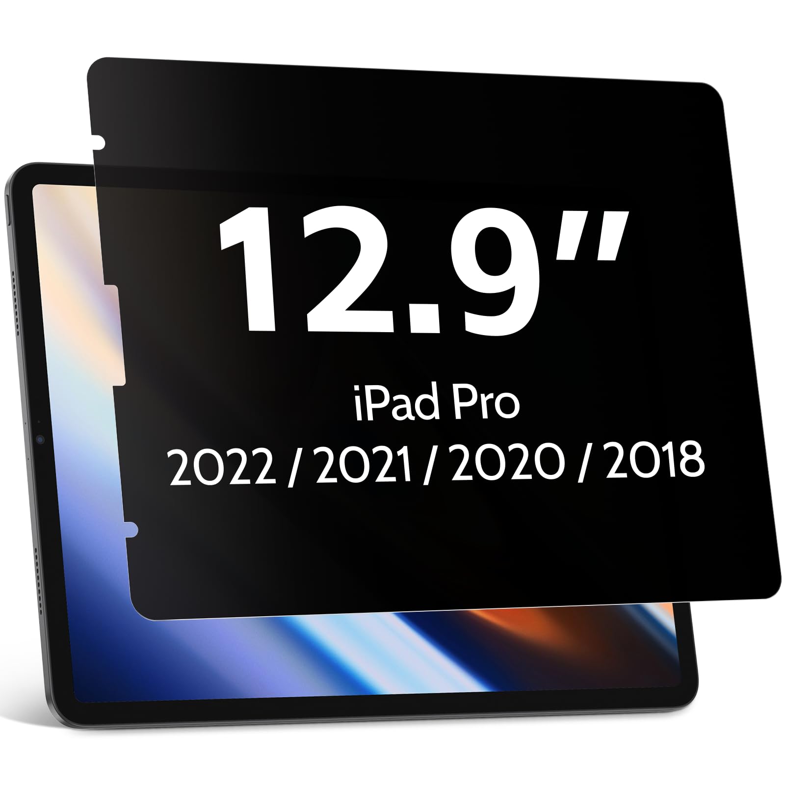Photo 1 of Privacy Screen Protector Compatible with iPad Pro 12.9 Inch 2018 2020 2021 2022, Anti Glare Blue Light Spy Filter Private, High Sensitive Bubble-Free Easy Install Black Security Screen Shield