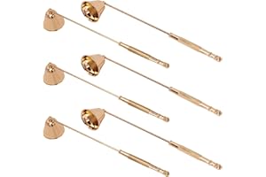 Biugaaufai 6 Pack Golden Candle Snuffer Vintage, Premium Stainless Steel Wick Flame Extinguisher, 8.3 Inch Wick snuffer with Long Handle, Elegant Design for Candles, Candle Accessory for Candle Lovers