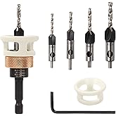 4PCS Countersink Drill Bit Set, Woodworking Countersink Drill Bit with Adjustable Depth Stop and Allen Wrenches, Quick Change