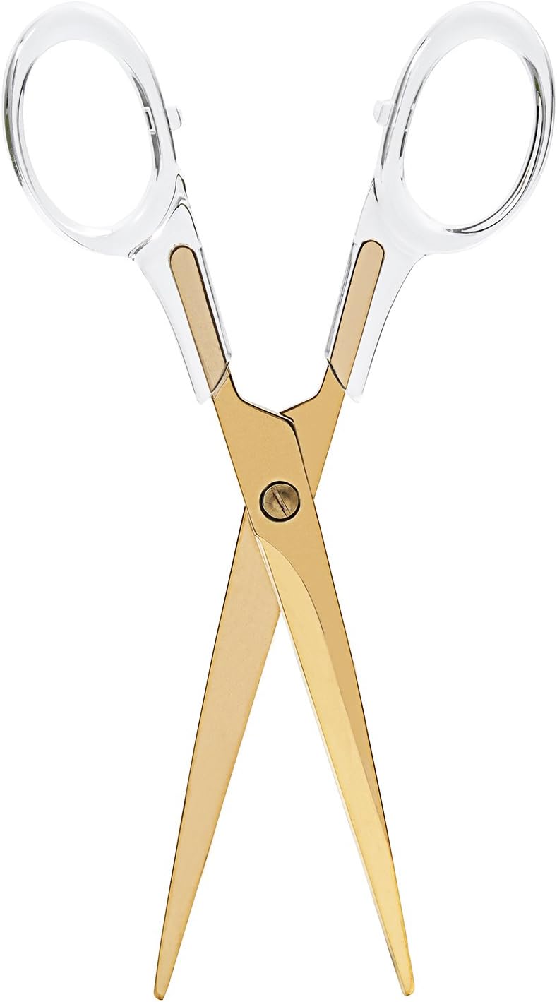 Yellow Gold Acrylic Scissors(7") by Draymond Story - Elegant Office Stationery Series, 7 inches