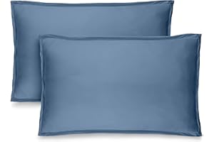 Bare Home Standard Pillow Sham Covers - Set of 2 - Premium 1800 Ultra-Soft Microfiber - Double Brushed - Stain & Fade Resistant - Bed Pillow Shams - Pillows Not Included (Set of 2, Coronet Blue)
