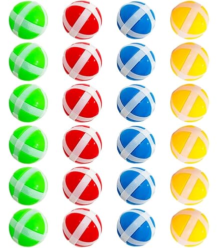 Lot 4 Balles Ventouses à Lancer Et Coller – Jouets Arc-en-ciel Pour Enfants, Cadeaux D’anniversaire