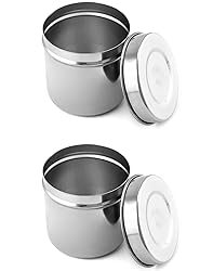 QWORK Stainless Steel Ointment Jar with Lid, 2 Pack