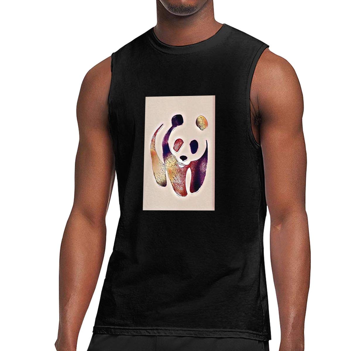 Harley Hughes Wwf Wrestling Panda Graghic Tank Tops For Sleeveless T-shirt Black M
