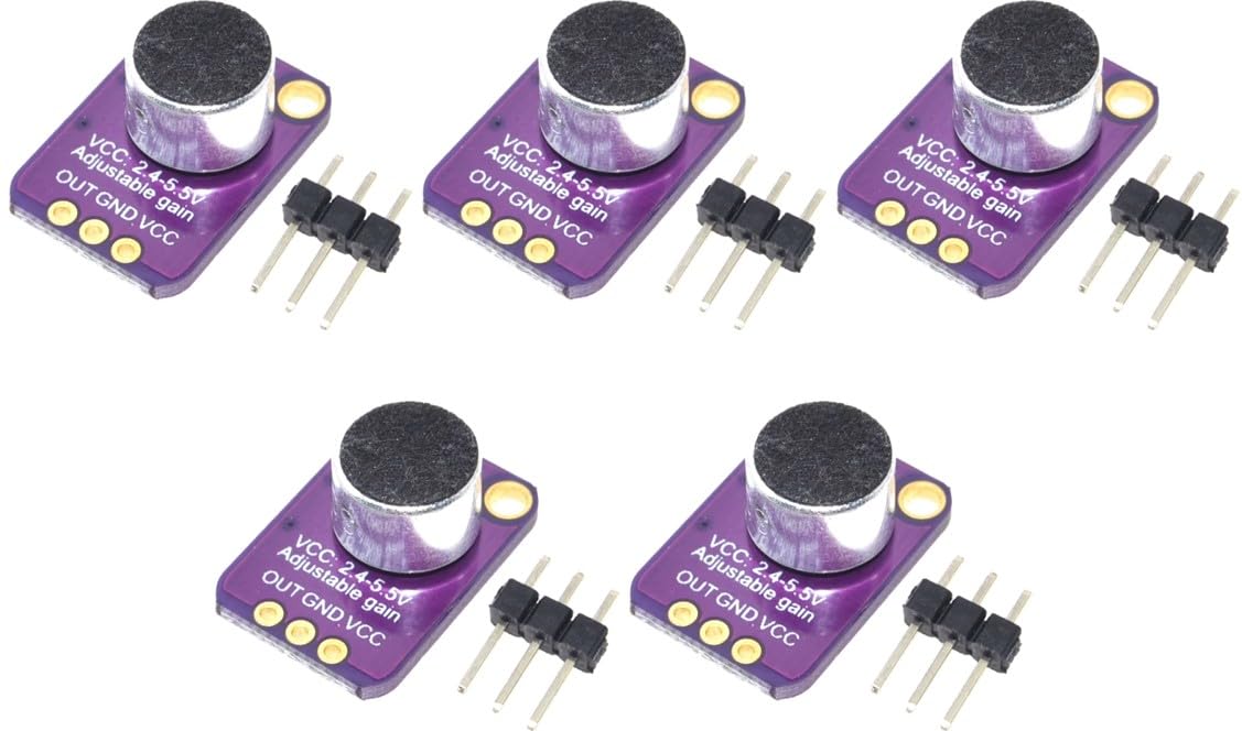 TECNOULAB 5pcs GY-MAX4466 electret microphone amplifier MAX4466 adjustable gain module