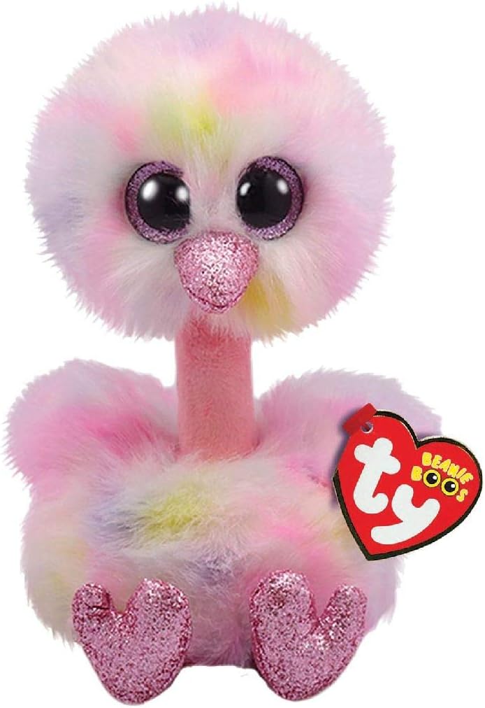 Ty Beanie Boo's Peluche Avery l'Autruche, TY36699, Rose, 15 cm