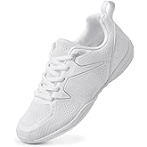 Smapavic Cheer Shoes for Youth Girls White Cheerleading Athletic Dance Shoes Tennis Sneakers for Competition Sport Training