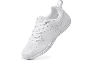 Smapavic Cheer Shoes for Youth Girls White Cheerleading Athletic Dance Shoes Tennis Sneakers for Competition Sport Training