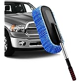 YeewayVeh Car Duster Exterior Scratch Free Microfiber Car Cleaning Brush, Extendable Handle Pollen and Dust Brush for Truck, SUV, Vehicles and Home Cleaning, Blue