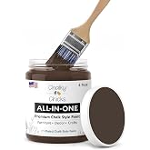 Chalky Chicks Alaskan Brown Bear 4 Fl Oz Chalk Paint for Furniture | Matte Brown, All in One, No Sanding, Wood Metal Glass Crafts Dresser, Low Odor Formula, Dries Within 30 Minutes, DIY Projects