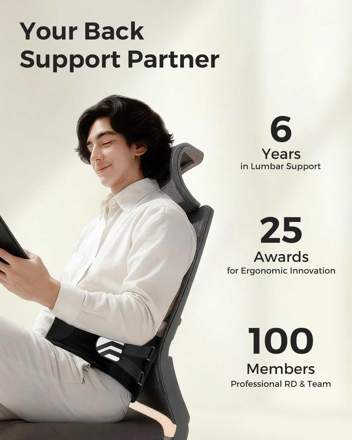 Duoorra Back Brace for Men & Women - Lower Back Pain Relief, Sciatica Pain Relief, Herniated Disc, Scoliosis - Breathable Back Support Brace with 26° Ergonomic Bionic Curve Support Stays - M