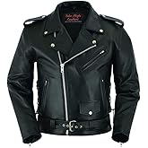 Daniel Smart Men Motorcycle Leather Jacket Black Economy Biker Leather Jacket with inside Pockets & Heavy Duty Zippers