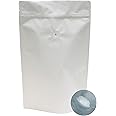 AwePackage High Barrier 12 oz Foil Stand up Zipper Pouch Coffee Bag with Valve (Matte White, 50)