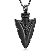 Oinsi Stainless Steel Urn Necklace for Men - Arrowhead Memorial Pendant Cremation Ash Jewelry Bereavement Keepsakes Gift for Loss of a Loved One