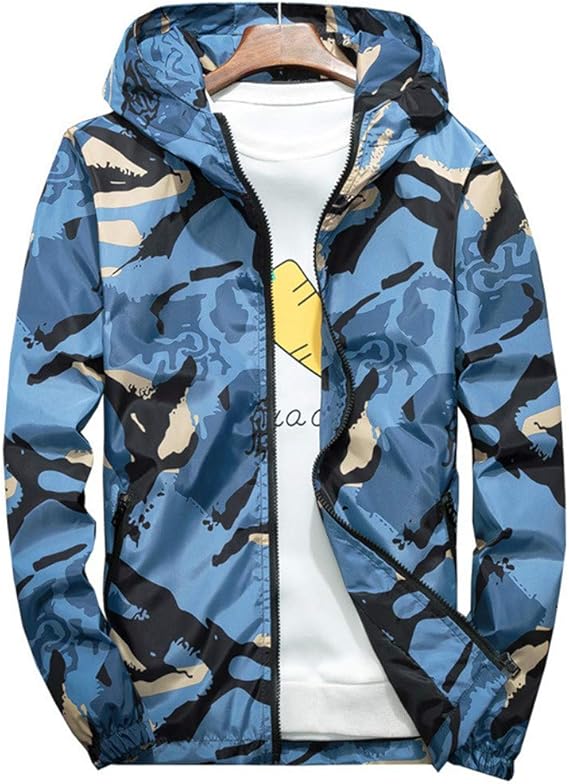 Amazon.com: Suenkds Men's Camouflage Trend Casual Hooded Jacket Coat Camouflage Trench Coat 