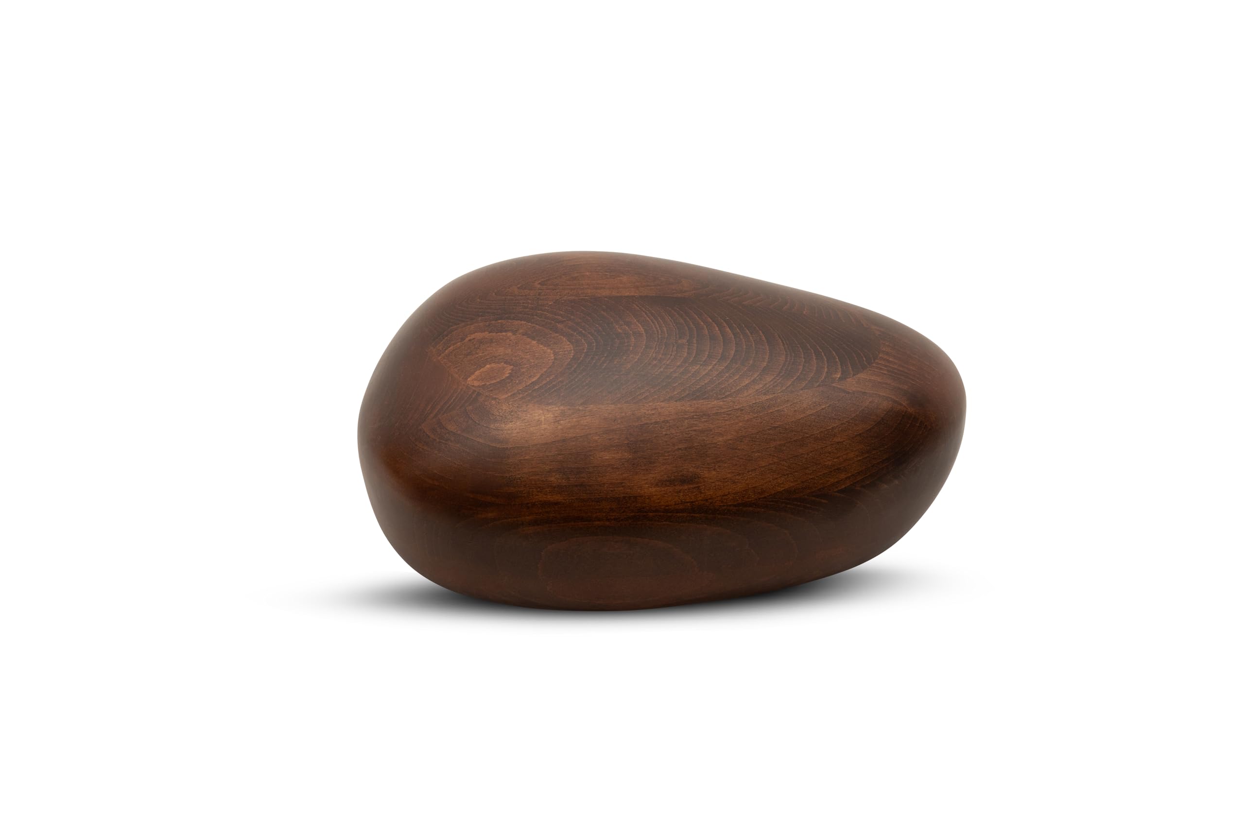 Photo 1 of URN UNIQUE River Stone Urn for Ashes - 55 lbs Volume of Cremation Weight - Handcrafted Beech Wood - Dimensions (Walnut, 55 lbs)
