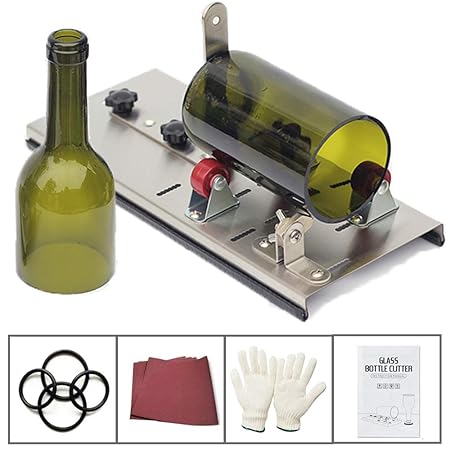 Glasschneider für Flaschen, Edelstahl Flaschenschneider Glas Bottle Cutter Glasschneider für Stained Glass, Flaschen Pflanzma