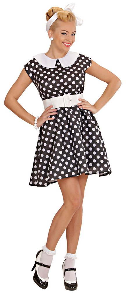 Ladies 50s Lady - Black Costume Large UK 14-16 for Grease 50s Rock N Roll Fancy Dress