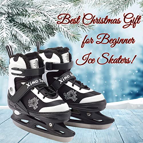 Xino Sports Deluxe Adjustable Ice Skates for Boys and Girls, Two