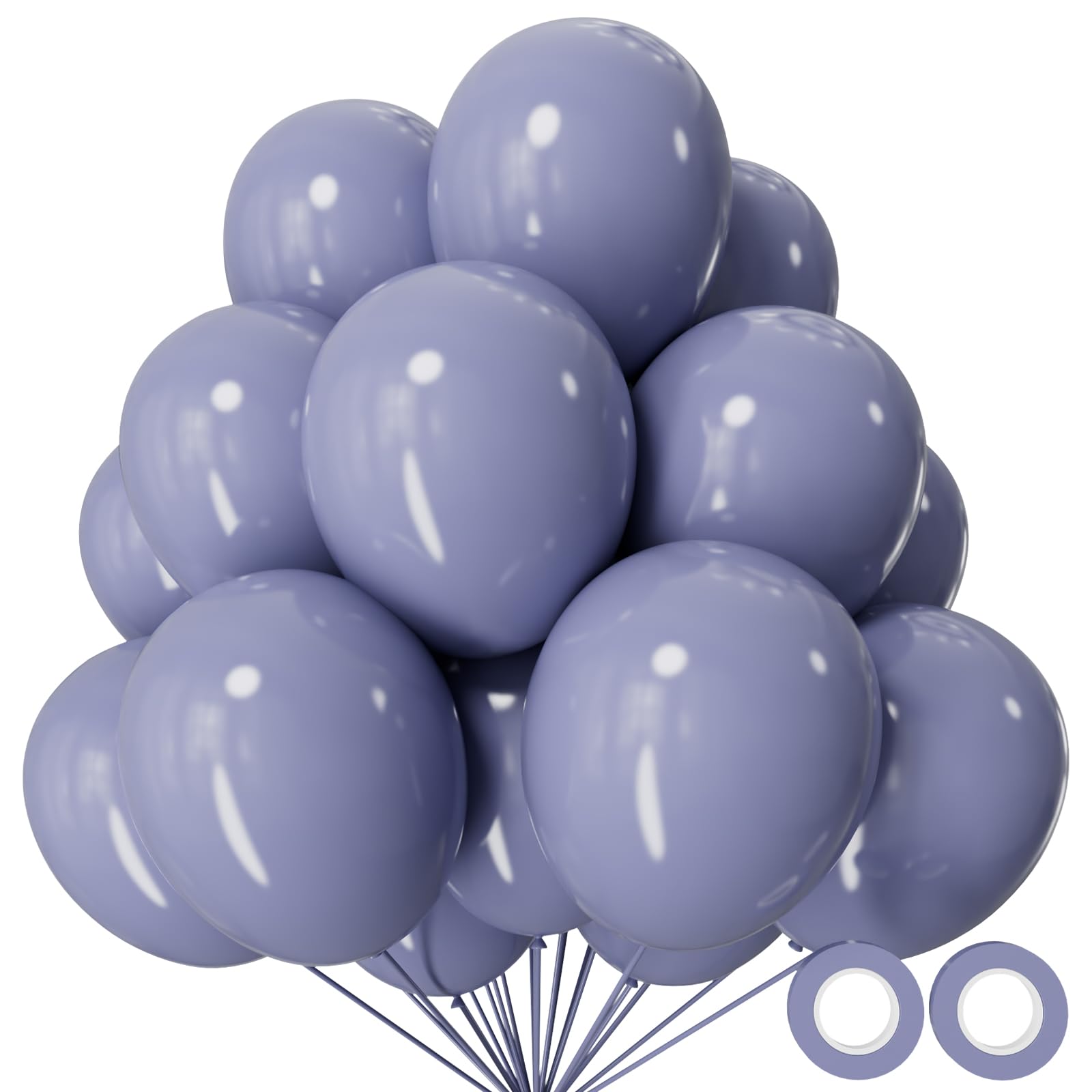 Photo 1 of 110pcs Dusty Blue Balloon 12 Inch, Blue Latex Balloons for Birthday Party Baby Shower Wedding(with 2 Ribbons).