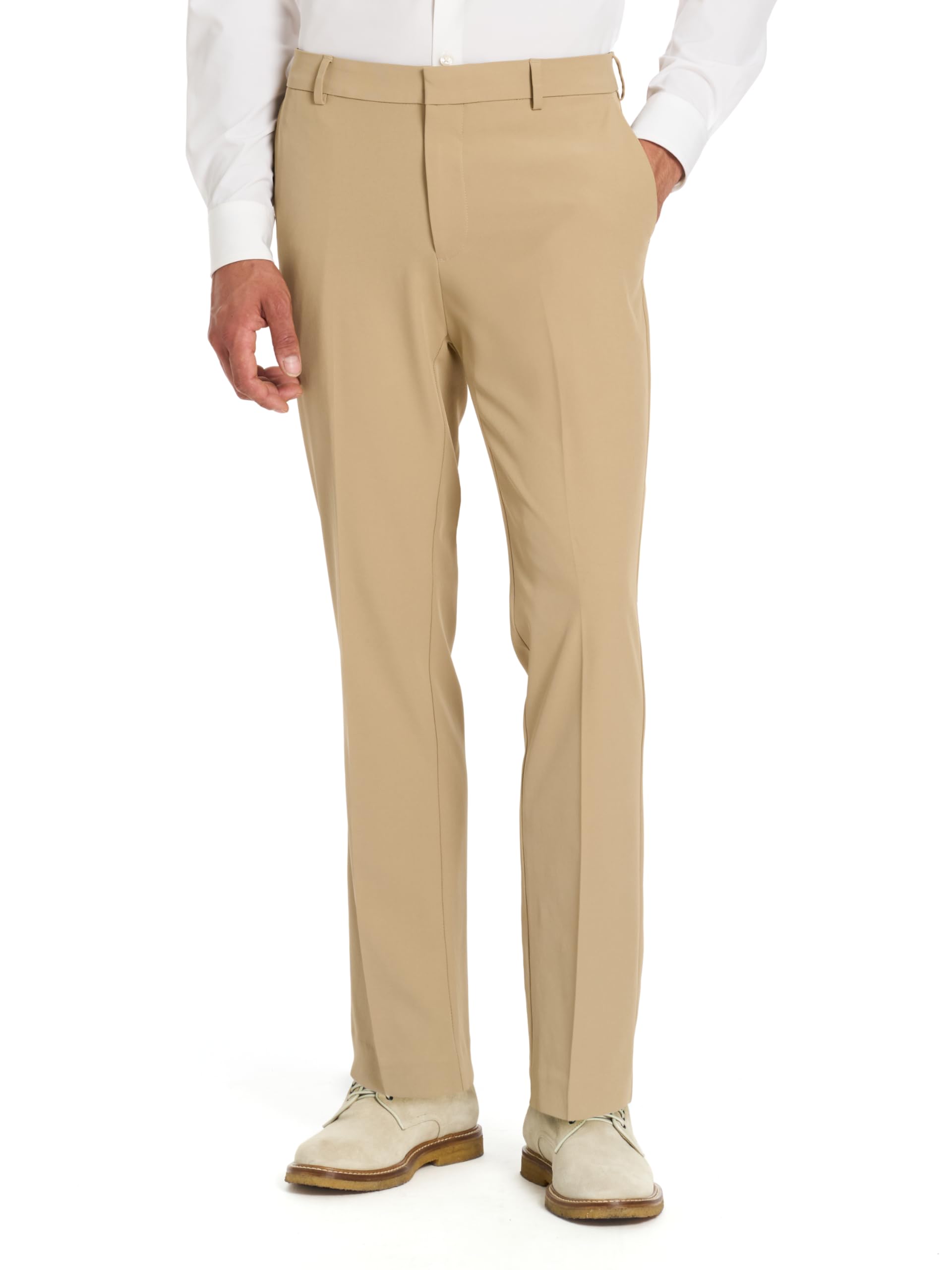 Van Heusen Men's Everyday Defense Slim Fit Comfort Stretch Dress Pant, Cedarwood Khaki, 34IN Image
