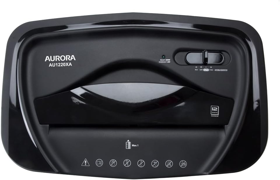 Aurora AU1220XA 12 Sheet Crosscut Paper and Credit Card Shredder with 5.2 gal Wastebasket: Electronics