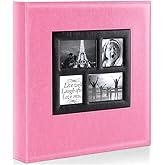 Ywlake Photo Album 4x6 500 Pockets Photos, Extra Large Capacity Family Wedding Picture Albums Holds 500 Horizontal and Vertical Photos Pink