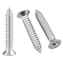 100 Pack #6 x 1-1/2" Flat Head Phillips Self