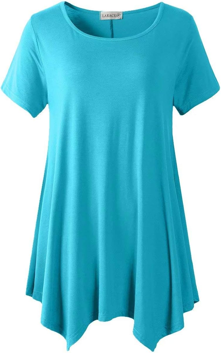 LARACE Womens Swing Tunic Tops Loose Fit Comfy Flattering T Shirt