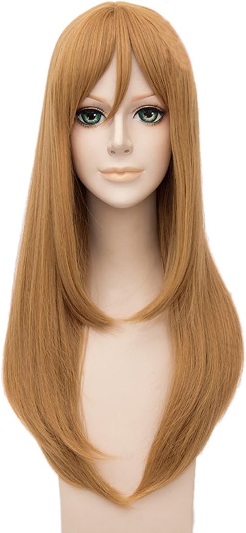 ROLECOS Womens Kunikida Hanamaru Cosplay Wigs Long Straight Hair Wig Yellow ZY208