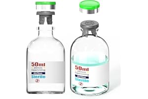 KSIITEKSLAB Ks-Tek Sterile Empty Vial with Separately Butyl Rubber Stopper and Flip Top Closure,Removable,After Filling,Need to Seal by CrimperType 1 Borosilicate Glass Tubing (50ml 6pcs)