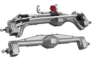 HYBDX RC 1/10 RC Crawler All Metal Front and Rear Portal Axle for Axial Capra 1.9 UTB Buggy F9 CNC Machined 7075 Aluminum Integrated (Grey)