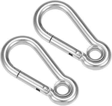 Amazon Co Jp Uxcell フック 40 7mmステンレスカラビナ スプリング スナップリンク フック クリップキーホルダー2個入り Diy 工具 ガーデン