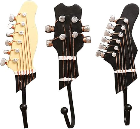 Amazon Baugger キーハンガー 3本ギター形状の樹脂フックセット洋服ハットキーハンガー壁掛けフックリビングルーム収納ラック フック オンライン通販