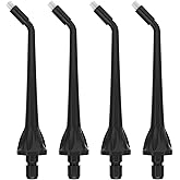 Nicwell Orthodontic Tip for F5025 Water Flosser (Black, 4 Pack)