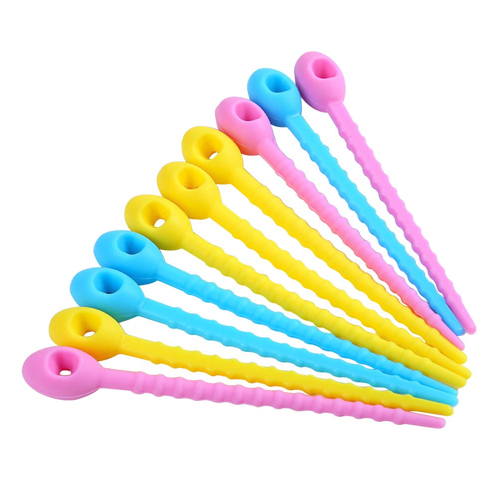WERTAZ Pack of 50 Colourful Silicone Tie Bag Clip Reusable Silicone Cable Ties Management Organiser All-Purpose Bag Closure Clips for Cable Management