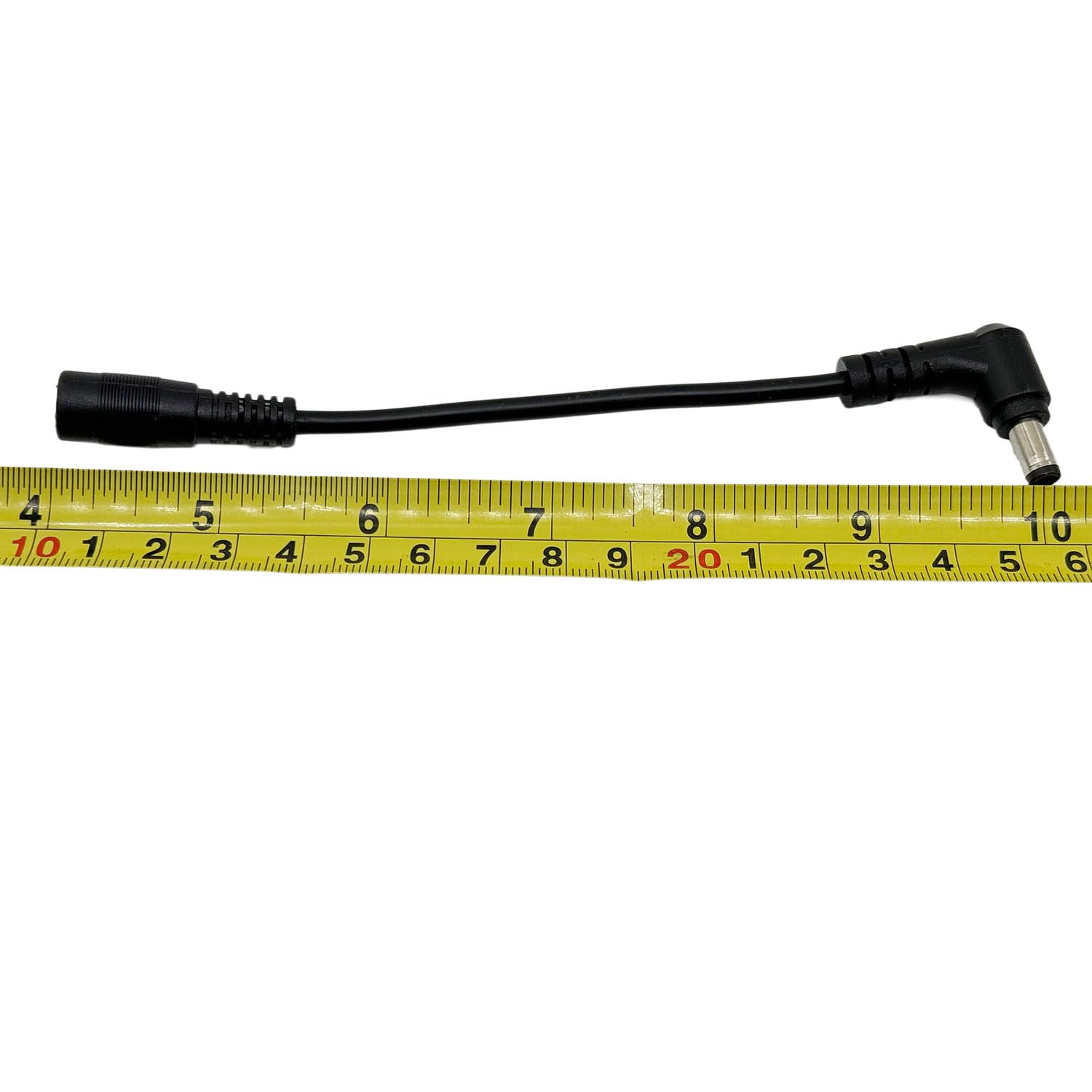 UpperFu 2pcs DC Power Plug 5.5mm x 2.5mm Male Right Angle to 5.5mm x 2.1mm Female Adapter Extension Cable for CCTV Security Monitor Camera Surveillance LED Strip