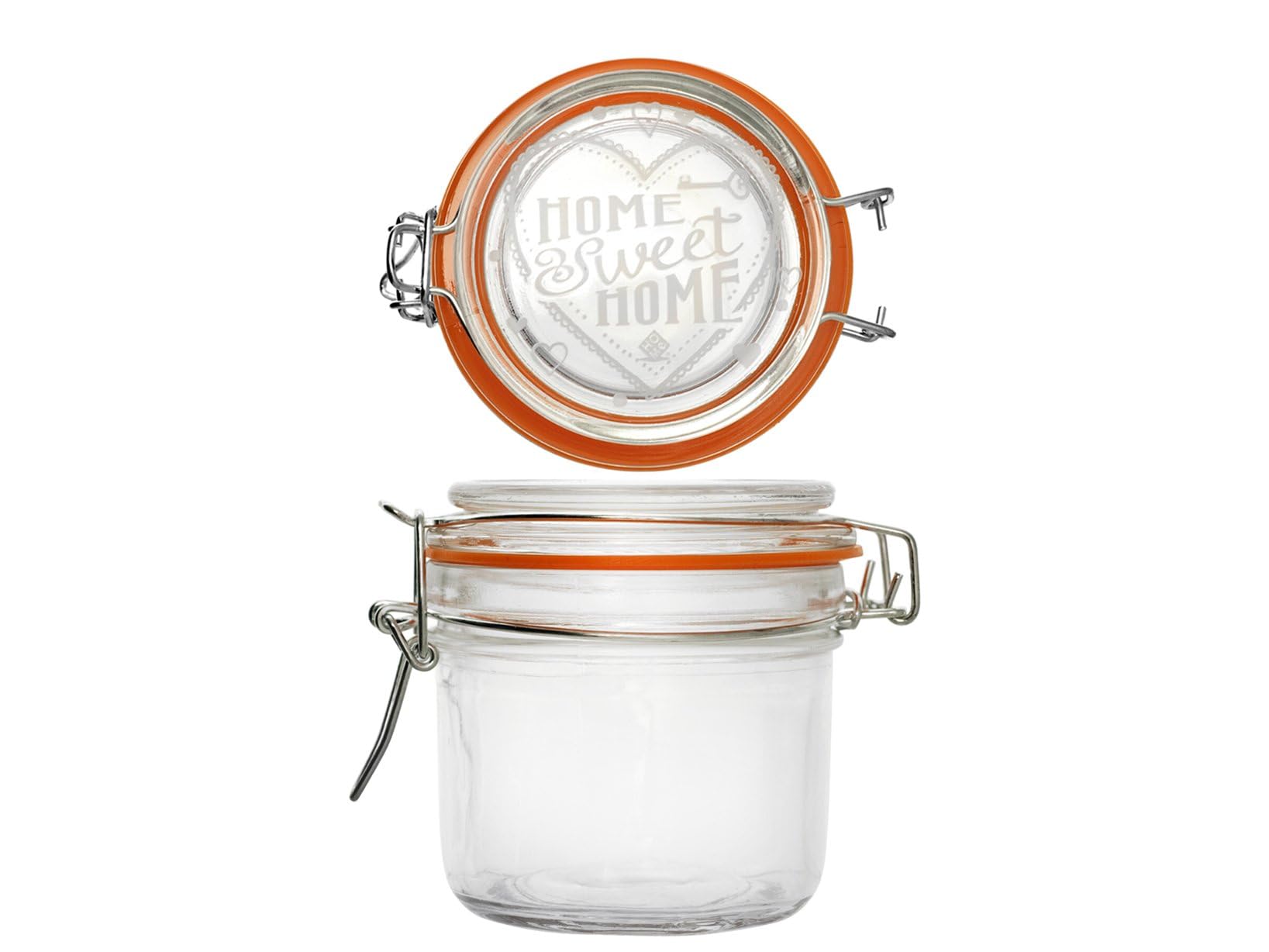 Home Home Sweet Home Set of 6 Airtight Jars 200 ml Transparent