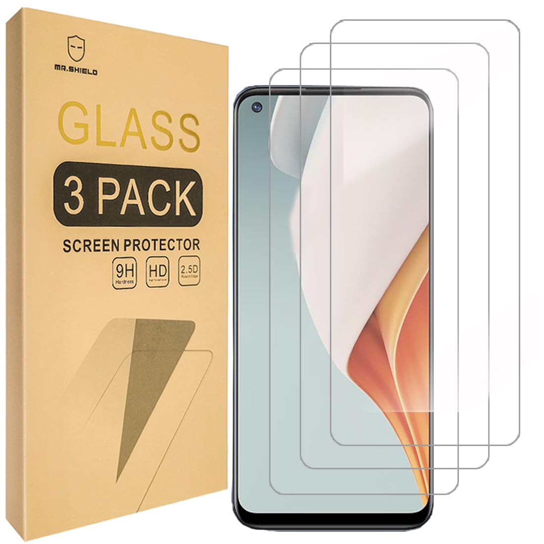 Mr.Shield Screen Protector For OnePlus (Nord N100) [Tempered Glass] [9H Hardness] [3-Pack] Screen Protector