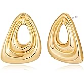 HESSAWELL Gold Geometric Dangle Earrings Statement Earrings for Women Fashion Jewelry