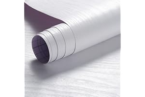 ARTHOME WALL DECOR Arthome Peel and Stick Wallpaper - White Wood Contact Paper - White Wallpaper - Self-Adhesive, Removable and Waterproof for Cabinet, Countertop (17"x120")