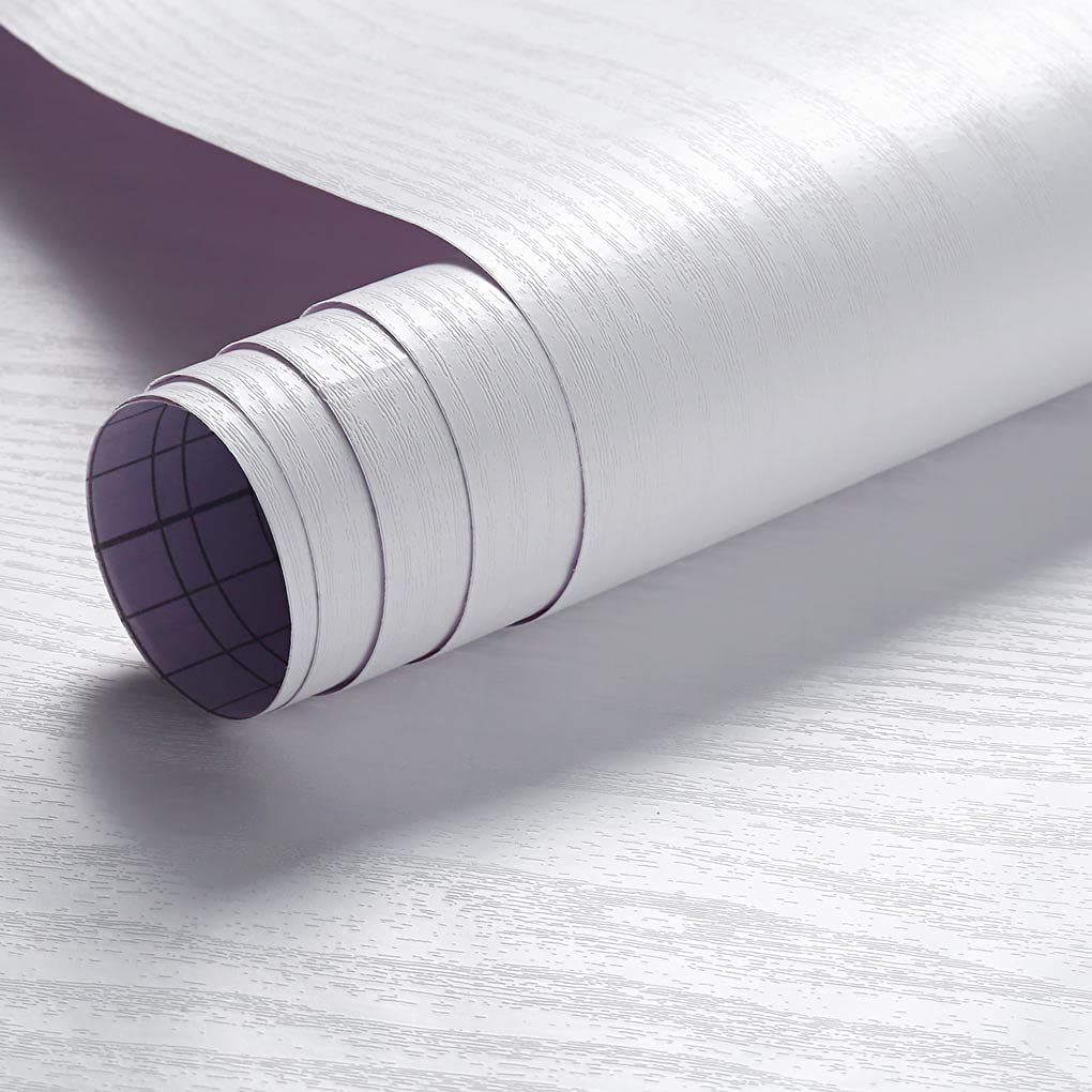 Photo 1 of Arthome Peel and Stick Wallpaper - White Wood Contact Paper - White Wallpaper - Self-Adhesive, Removable and Waterproof for Cabinet, Countertop (17"x120")