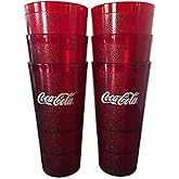 Restaurant Red Plastic Tumblers 16oz, Pack of 6,
