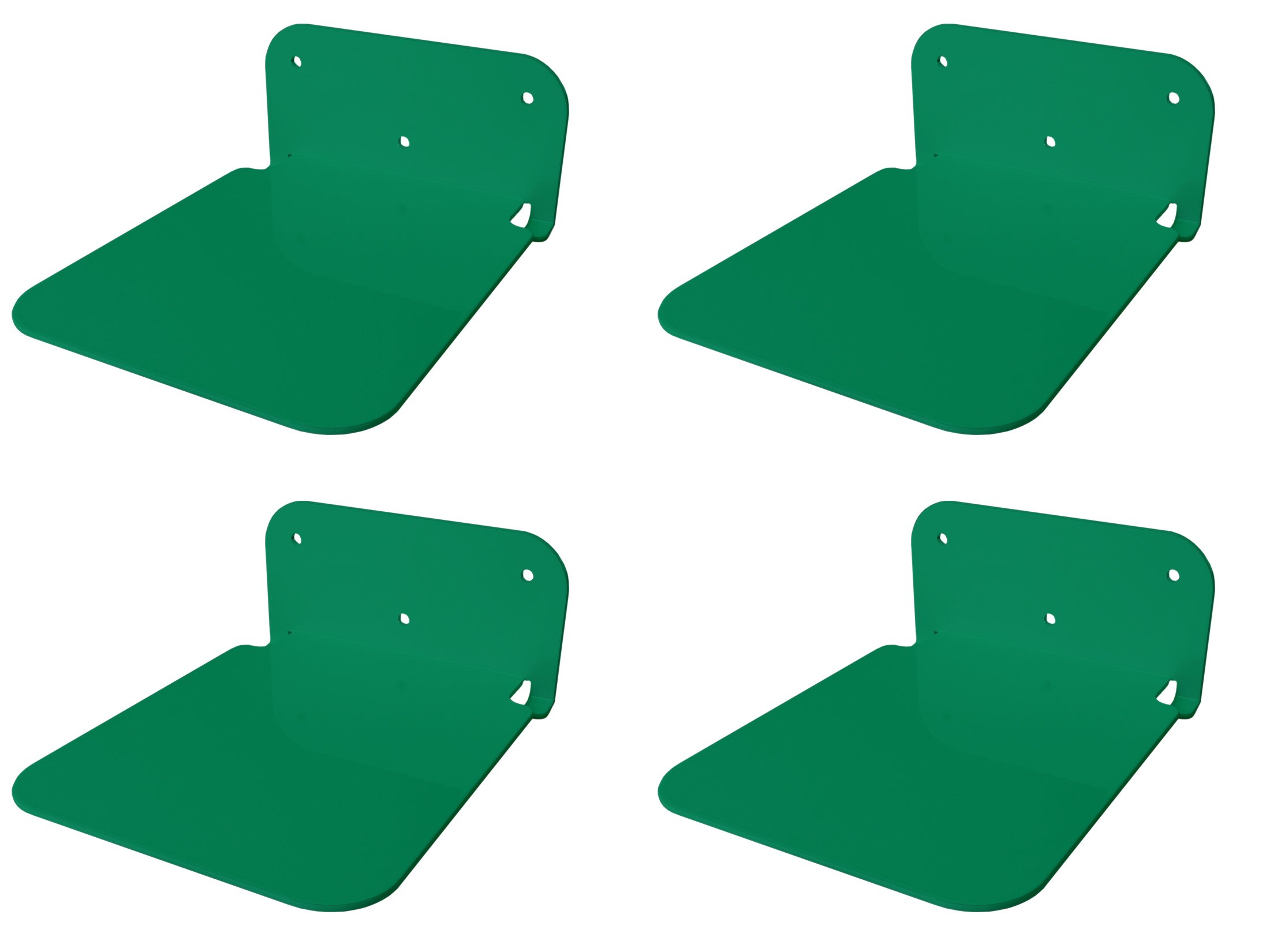 Galleksa Invisible Concealed Floating Metal Bookshelf Bookcase Wall Mounted Storage for Home Room Creative Decoration Book Display New Home Gift (4 - Pack, Green)