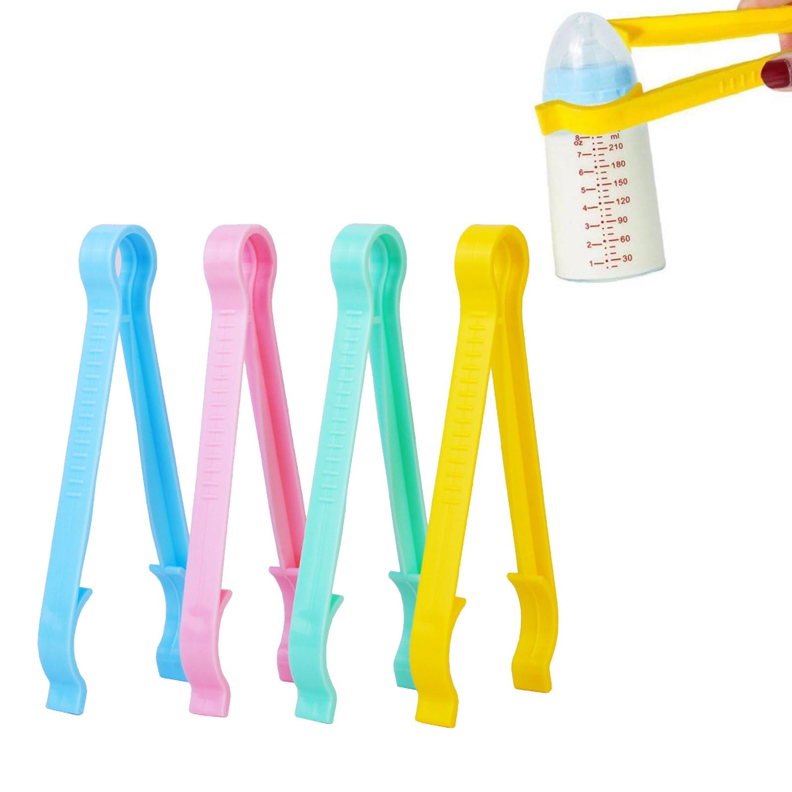 4 Pieces Baby Bottle Tongs, Baby Feeding Bottle Tongs Holder, Heat Resistant Multifunction Bottle Tongs, Bottle Tongs, Skid Bottle Clips, for Bottles, Cups, Bread, Ice Cubes